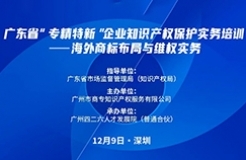 公益課程 | 廣東省“專精特新”企業(yè)知識產權保護實務培訓——海外商標布局與維權開課啦！