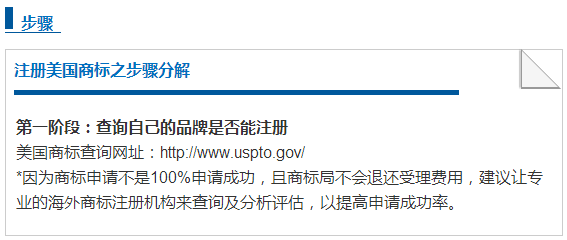 美國(guó)商標(biāo)注冊(cè)“三步曲”