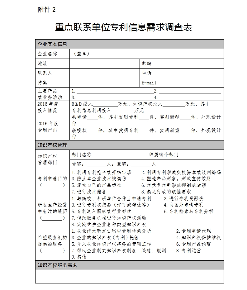 2017年「專利信息幫扶」工作實(shí)施方案（全文）