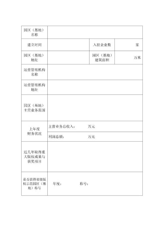 國家版權(quán)局：統(tǒng)一啟用全國版權(quán)示范城市、示范單位等申報表通知（附申請表）