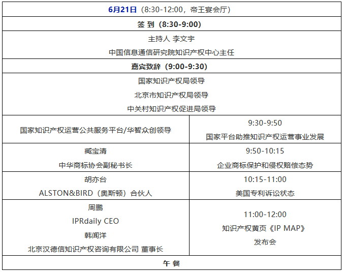 倒計時！第六屆企業(yè)知識產(chǎn)權領導人論壇（議程全文）