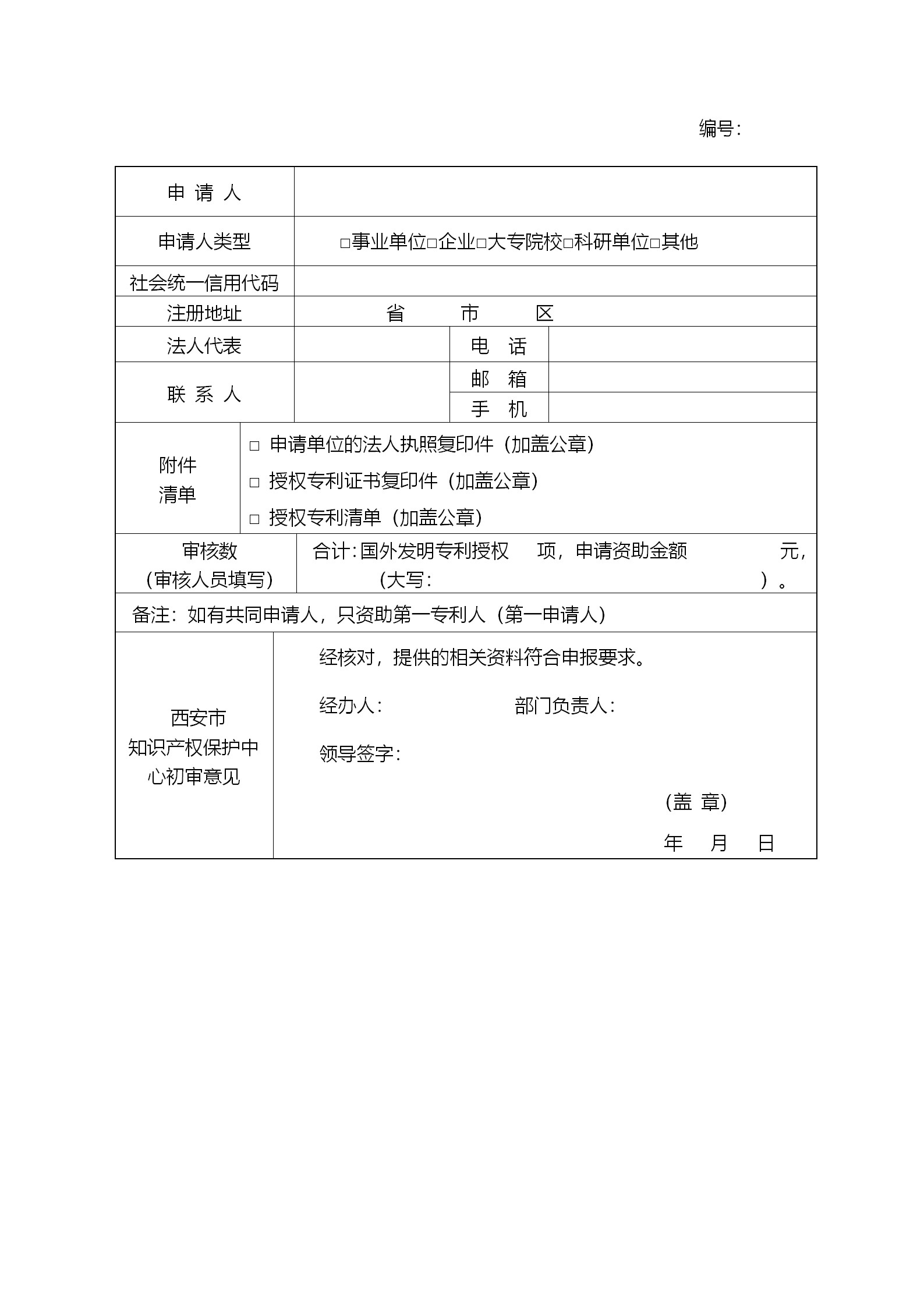 西安征集2018年度西安市專利資助（獎補）項目