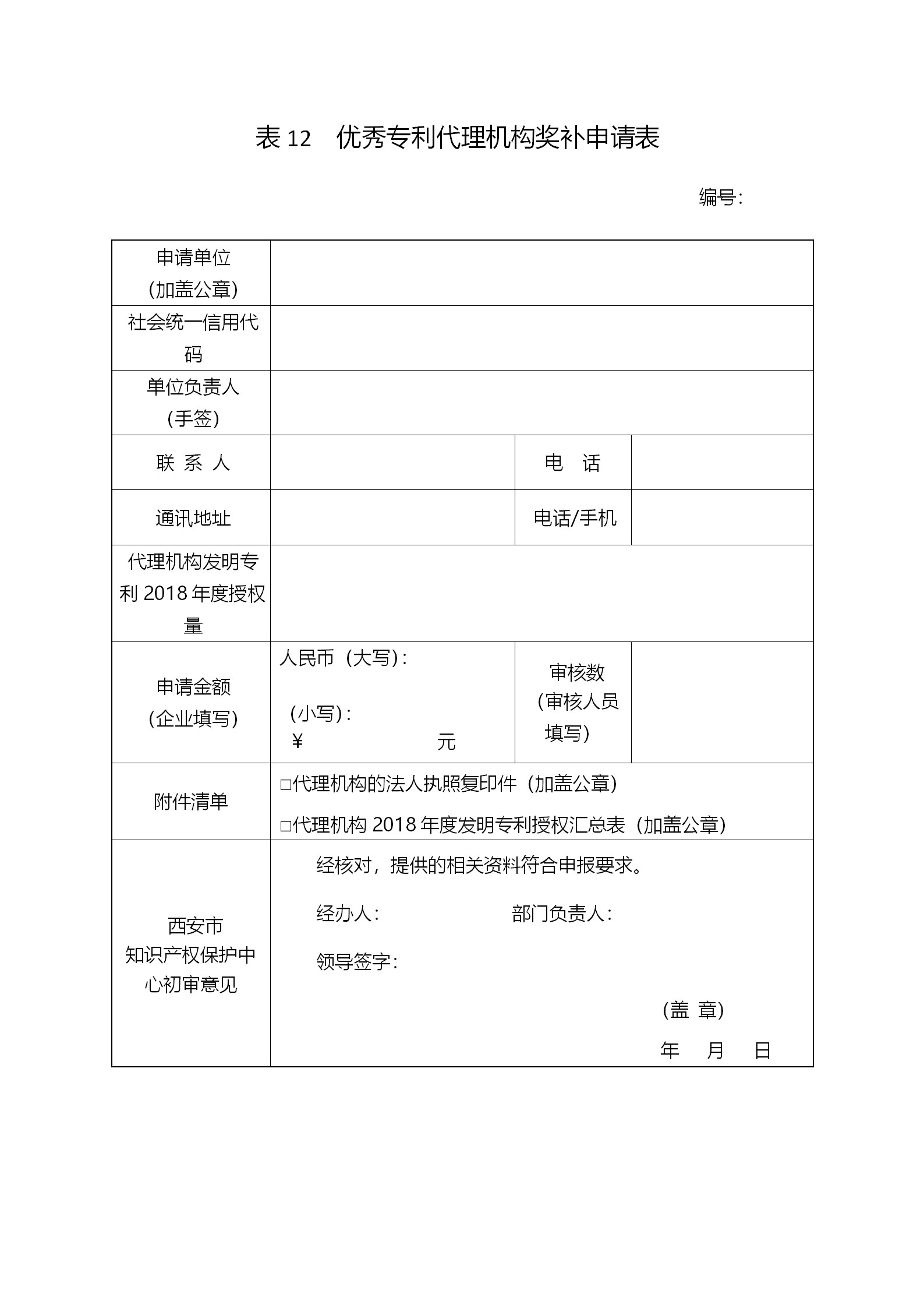 西安征集2018年度西安市專利資助（獎補）項目