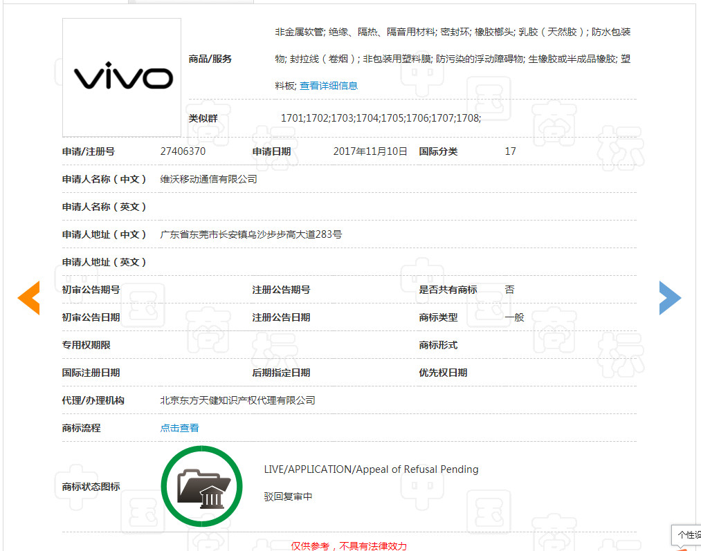 4080件商標(biāo)保駕護航的VIVO，這件“VIVO”商標(biāo)卻被駁回了！