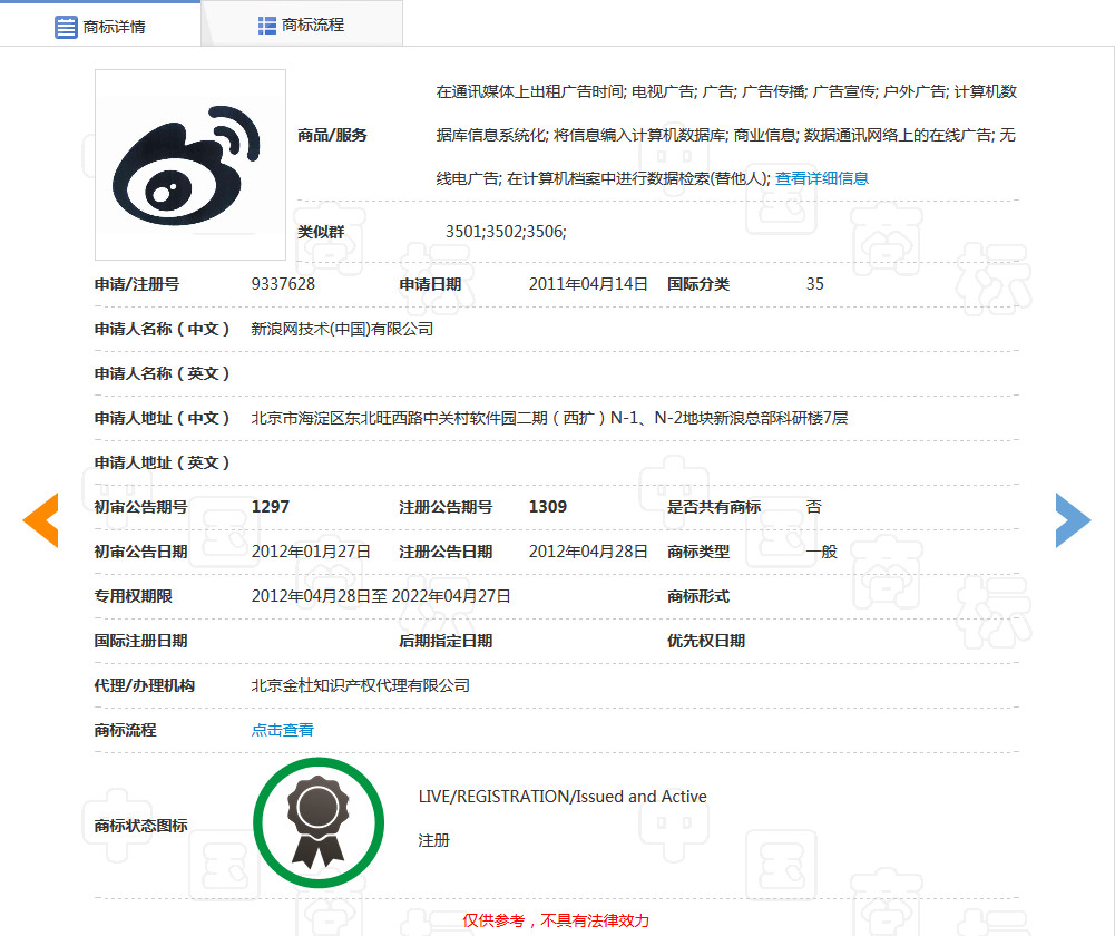 “微博課堂”侵犯“微博”商標權案，新浪二審獲賠200余萬