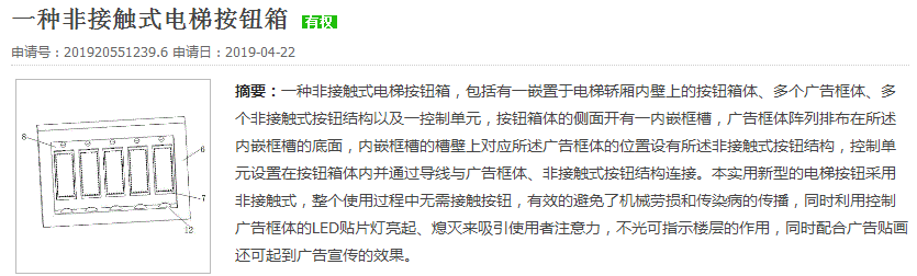 “防病毒交叉污染電梯按鈕”上的那些民間智慧和腦洞大開的專利新產(chǎn)品