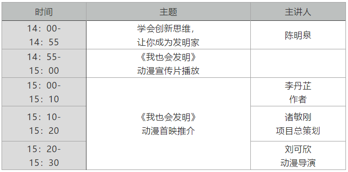 周二下午14:00直播！留住孩子的想象力——《我也會發(fā)明》動漫首映推介！