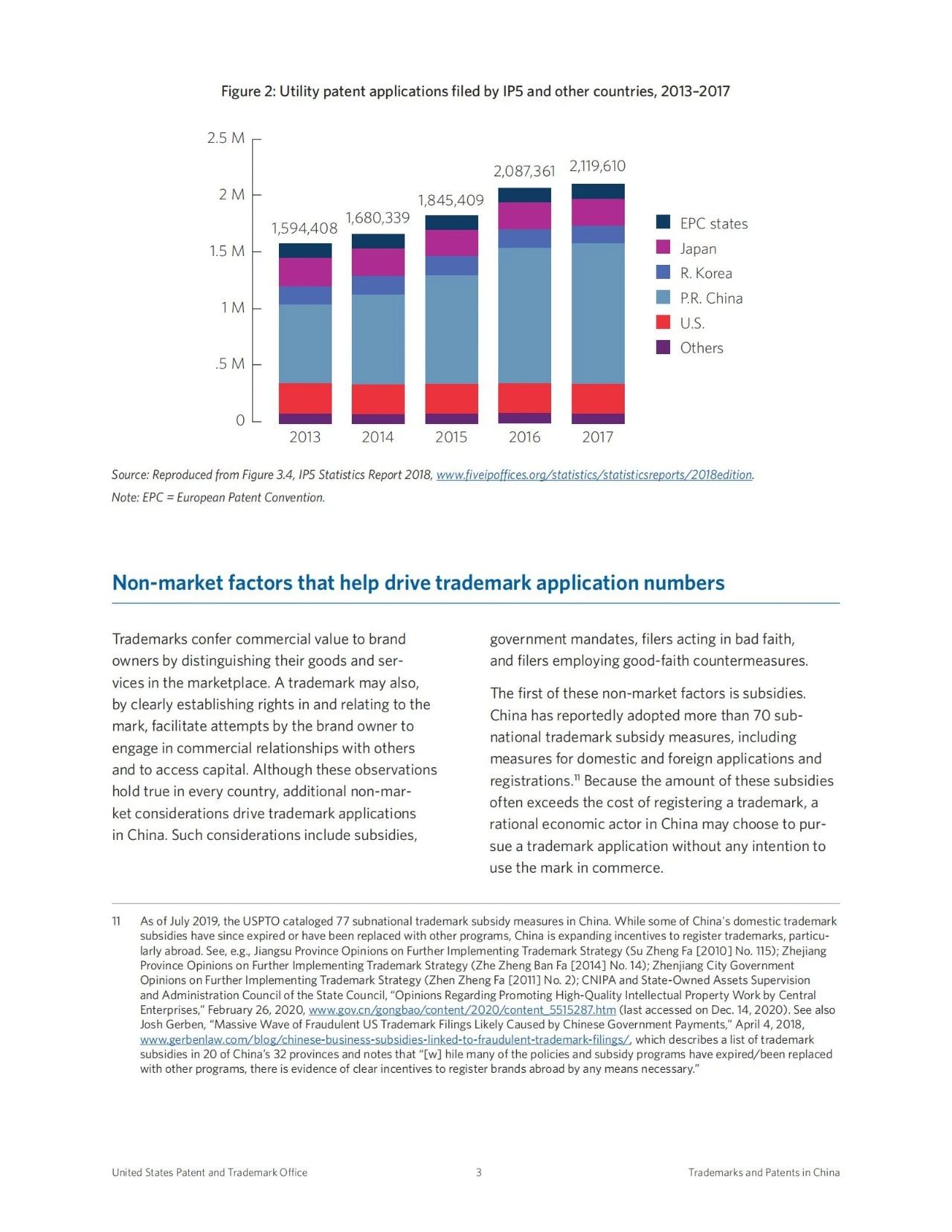 美國專利商標局（USPTO）發(fā)布針對我國專利和商標申請增長因素的調(diào)查報告