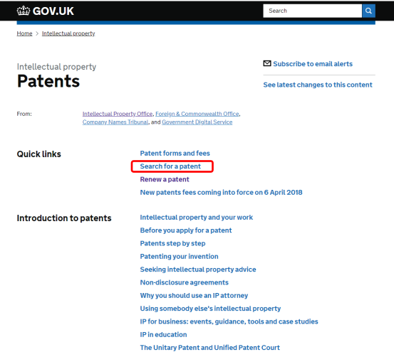 英國專利法律狀態(tài)和年費查詢步驟