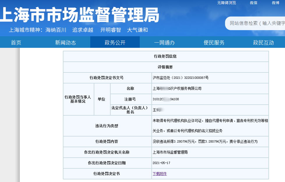 3家企業(yè)因擅自開展專利代理業(yè)務(wù)被處罰！