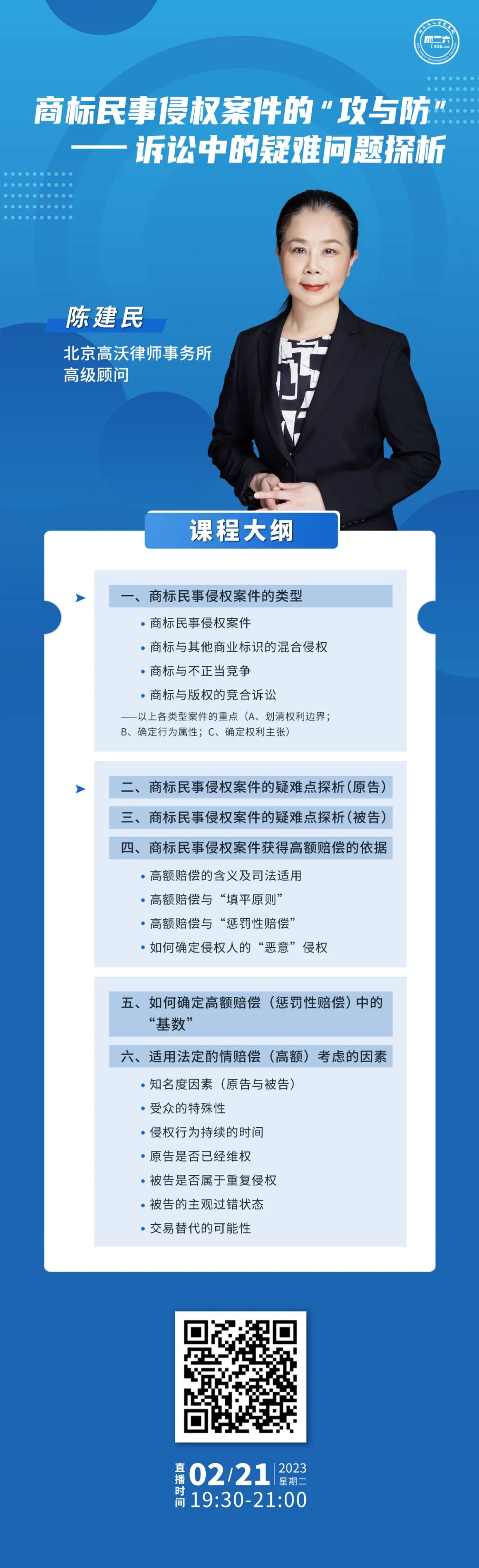 今晚19:30直播！商標民事侵權(quán)案件的“攻與防”——訴訟中的疑難問題探析