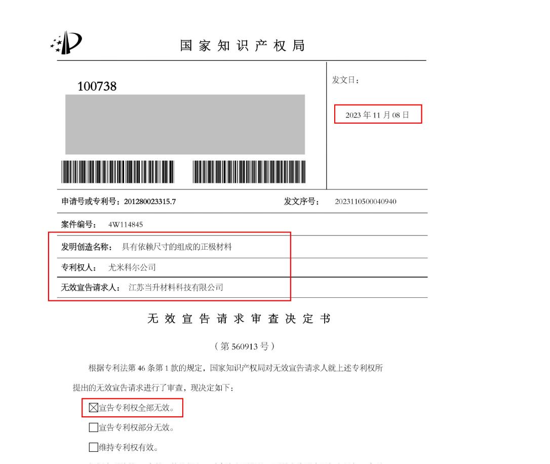 1.1億訴訟的涉案專利宣告全部無(wú)效，尤米科爾還有什么底牌？