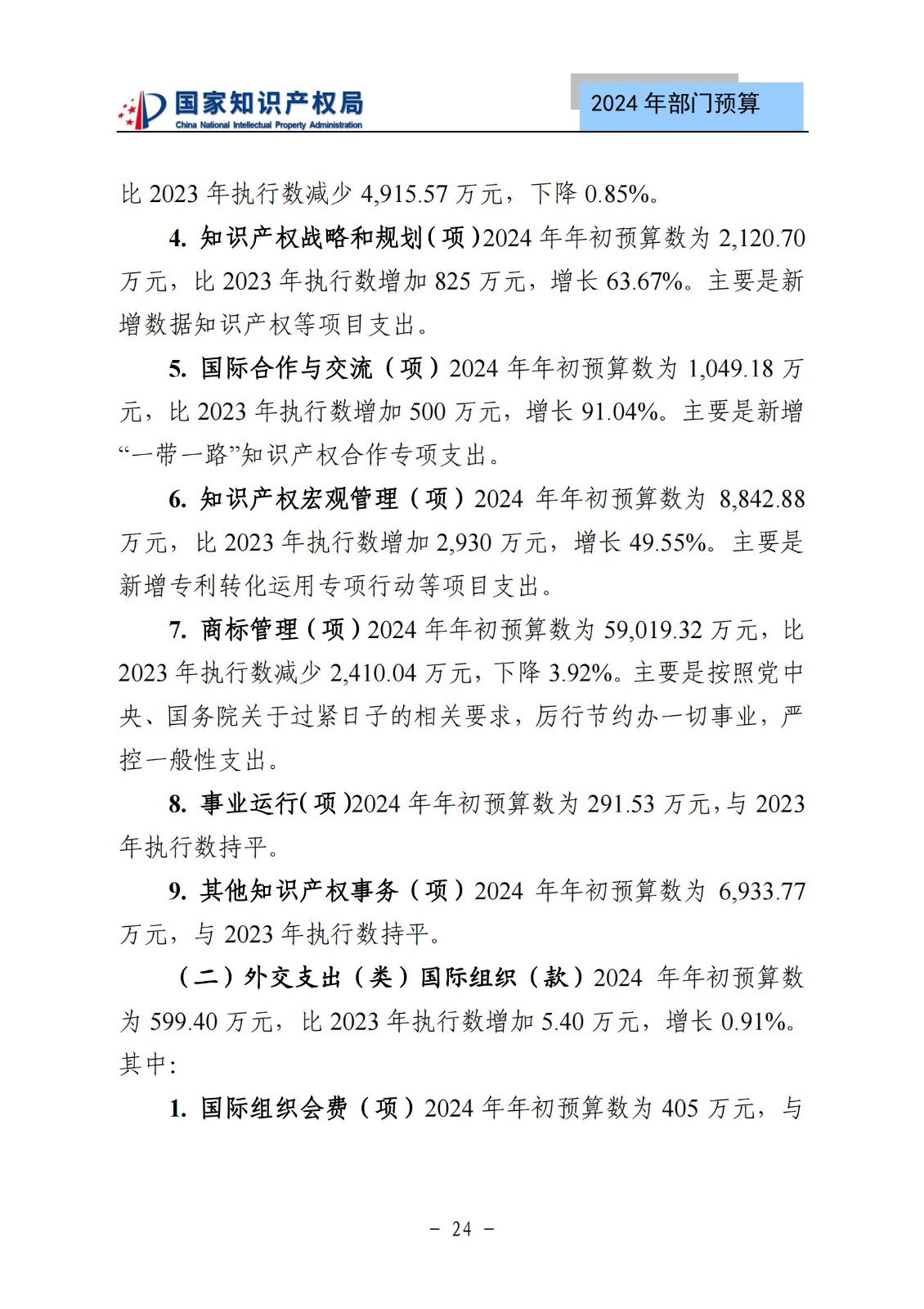 國知局：2024年專利審查費預(yù)算50.6億元，績效指標(biāo)發(fā)明與實用新型新申請分類出案總量≥479萬件