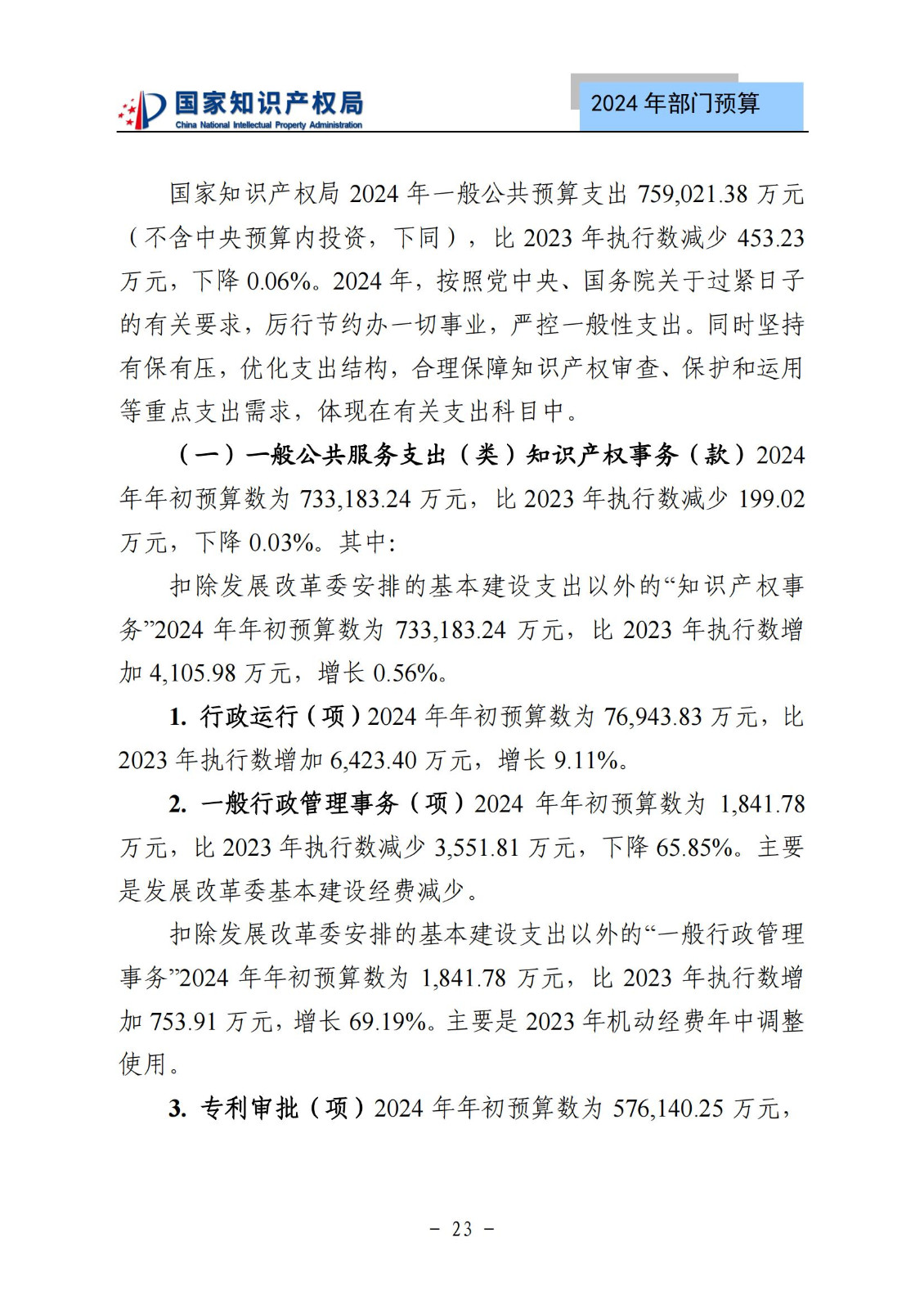 國知局：2024年專利審查費預(yù)算50.6億元，績效指標(biāo)發(fā)明與實用新型新申請分類出案總量≥479萬件