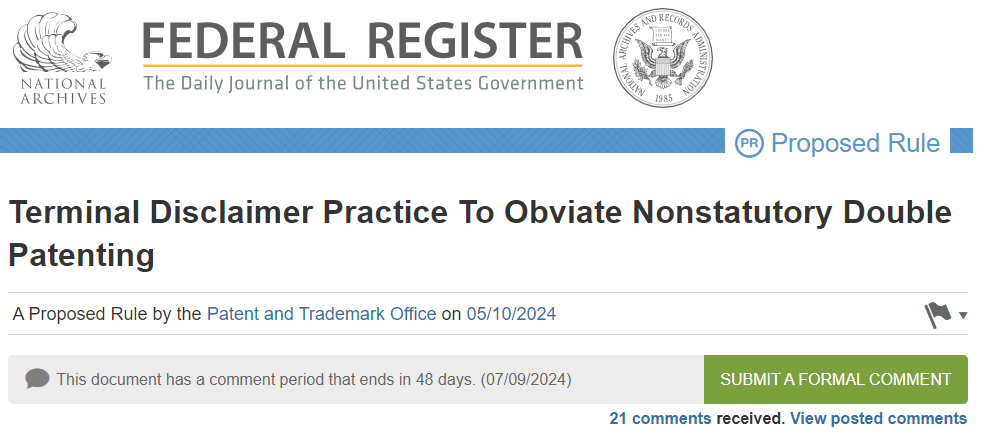 USPTO擬發(fā)布期末放棄（Terminal Disclaimer）新規(guī)，將顯著影響美國專利申請和保護策略