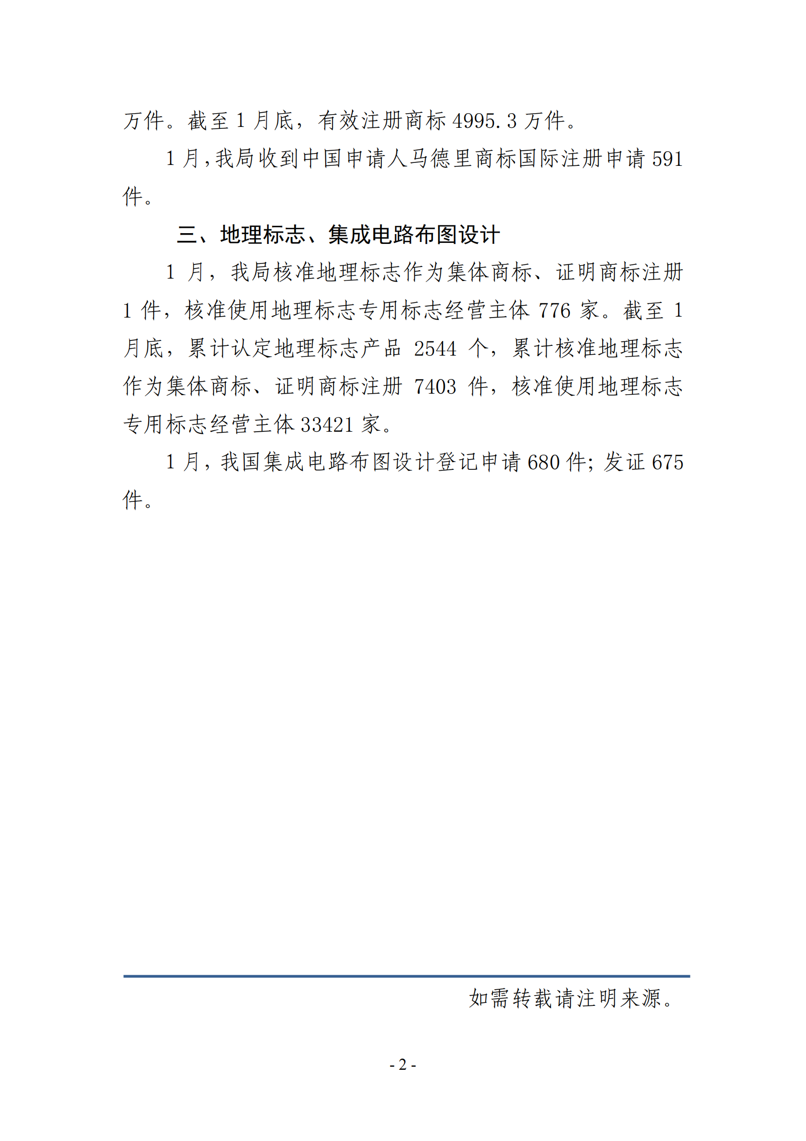 2025年1月專利、商標、地理標志等知識產(chǎn)權(quán)主要統(tǒng)計數(shù)據(jù) | 附數(shù)據(jù)詳情