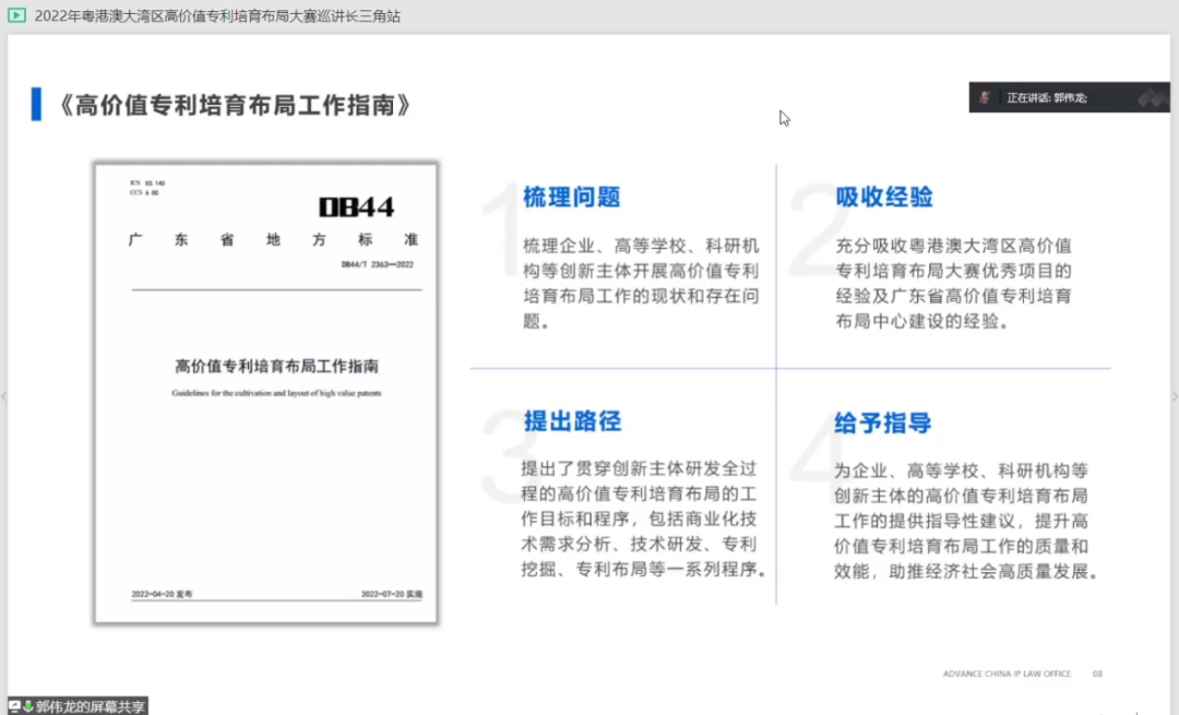 灣高賽走進(jìn)長(zhǎng)三角，跨域聯(lián)動(dòng)共助專利高質(zhì)量發(fā)展——2022年灣高賽長(zhǎng)三角站線上巡講圓滿舉辦！