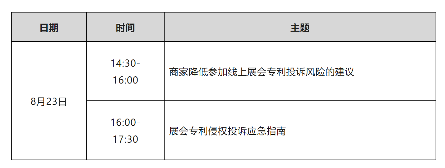 寫下你的留今日14:30直播！廣交會(huì)知識(shí)產(chǎn)權(quán)保護(hù)能力提升系列培訓(xùn)班（四）邀您參加